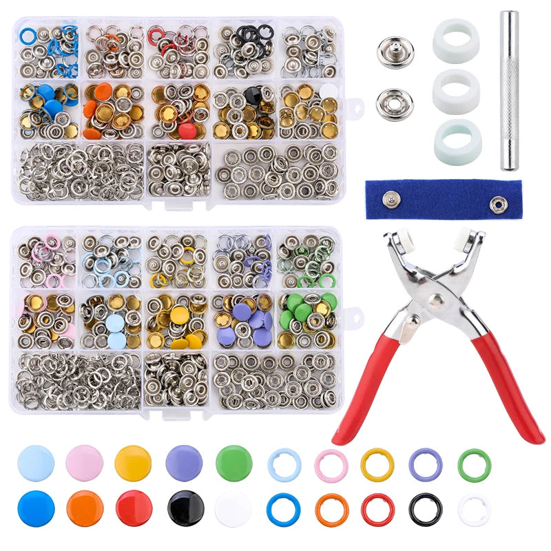 Snap Fastener Kit – Metal Buttons with Pliers Tool Set