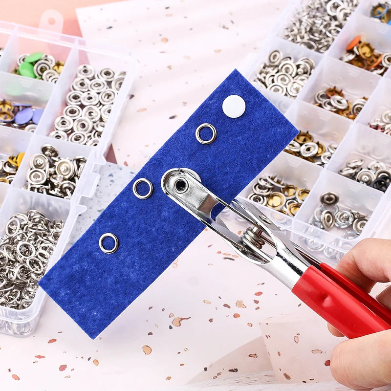Snap Fastener Kit – Metal Buttons with Pliers Tool Set