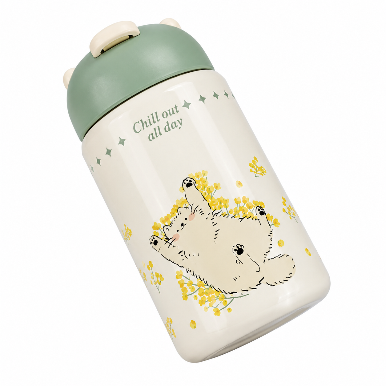 Chillax Cat Insulated Kids Water Bottle (260ml)