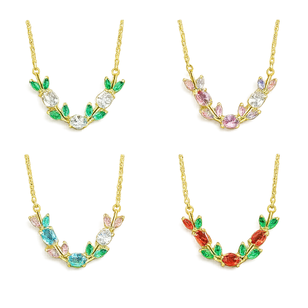Viral Tulip Crystal Pendant Necklace