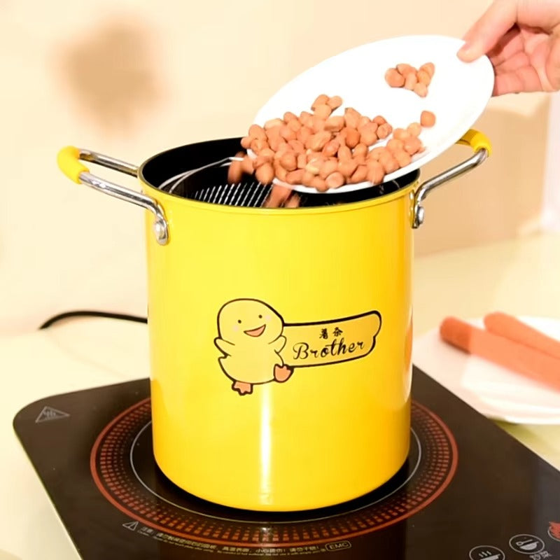 Cute Cartoon Fried Pot – Multifunction Cooking & Frying Pot with Glass Lid