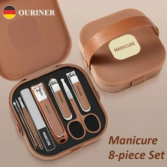 ‌Manicure Kit Stainless Steel Sharp Durable 8 in One