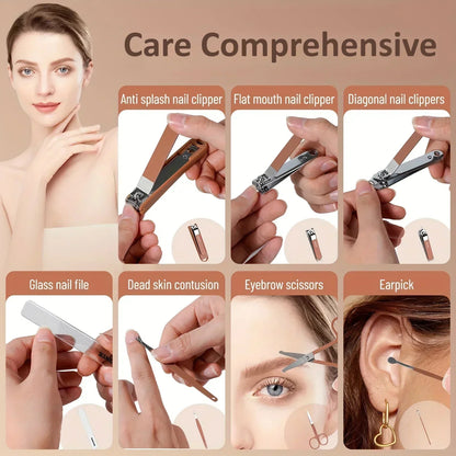 ‌Manicure Kit Stainless Steel Sharp Durable 8 in One
