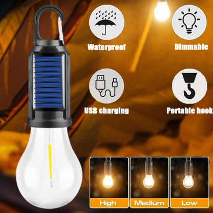 Portable Solar LED Camping Bulb with Hanging Hook