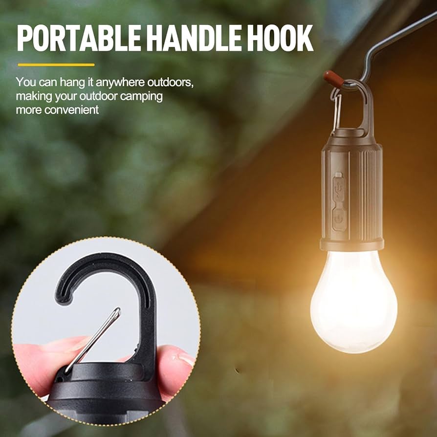Portable Solar LED Camping Bulb with Hanging Hook