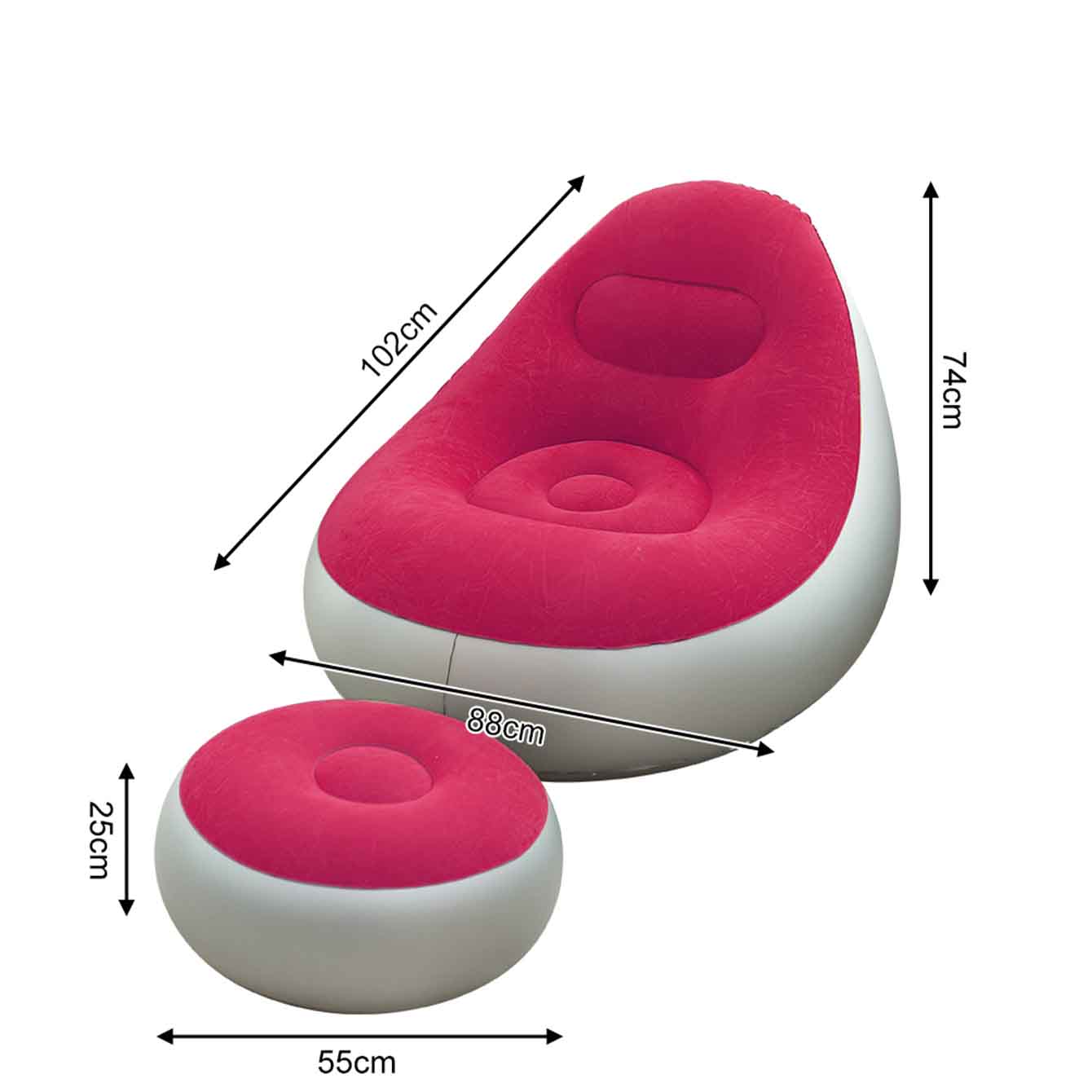 Premium Inflatable Sofa Chair with Ottoman Footrest