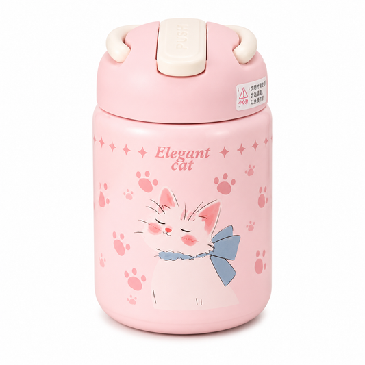 Chillax Cat Insulated Kids Water Bottle (380ml)