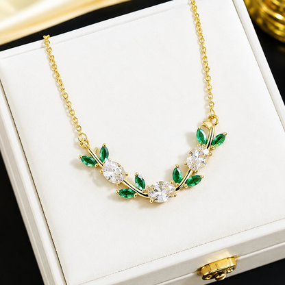 Viral Tulip Crystal Pendant Necklace