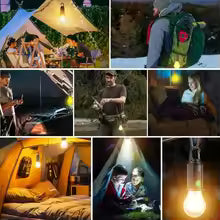 Portable Solar LED Camping Bulb with Hanging Hook