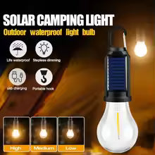 Portable Solar LED Camping Bulb with Hanging Hook