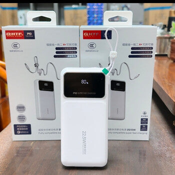 QHTF 20000mAh Power Bank with 4 Built-in Wires