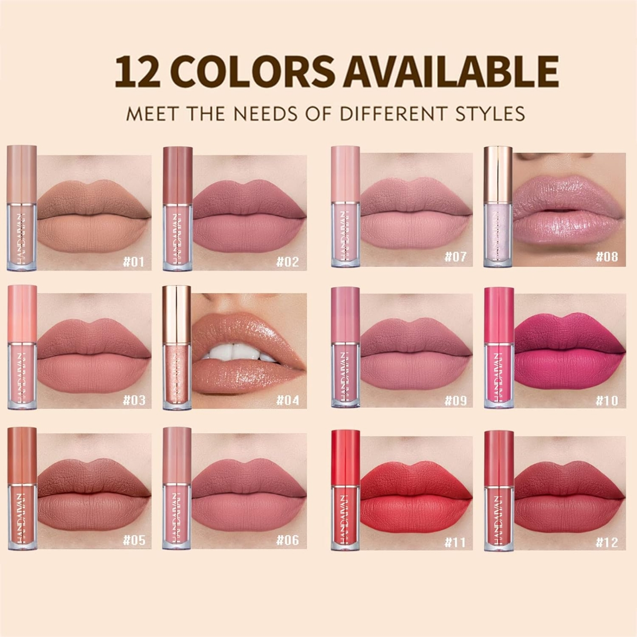 Handaiyan Matte Lipstick Set – 12 Colors