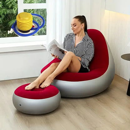Premium Inflatable Sofa Chair with Ottoman Footrest