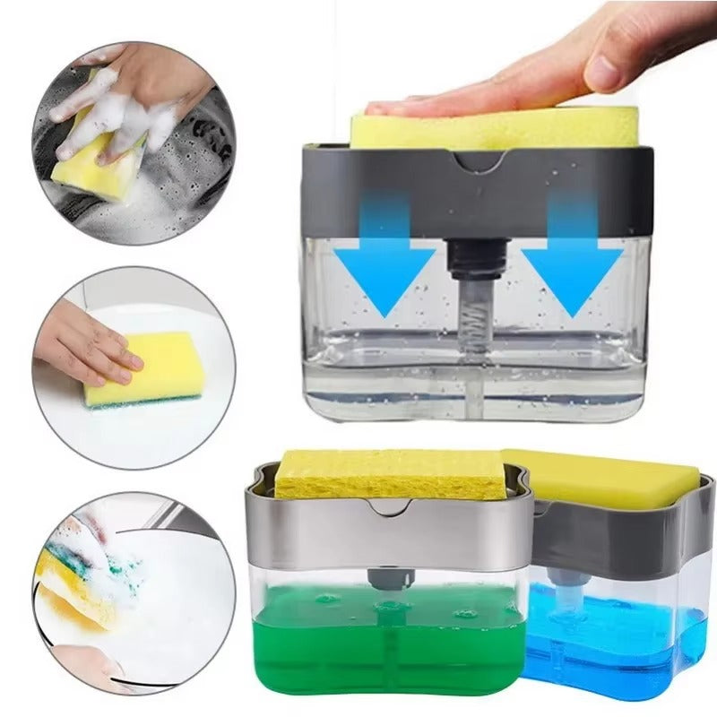 Soap Dispensing Kitchen Sponge Holder