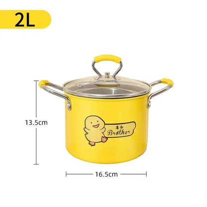 Cute Cartoon Fried Pot – Multifunction Cooking & Frying Pot with Glass Lid