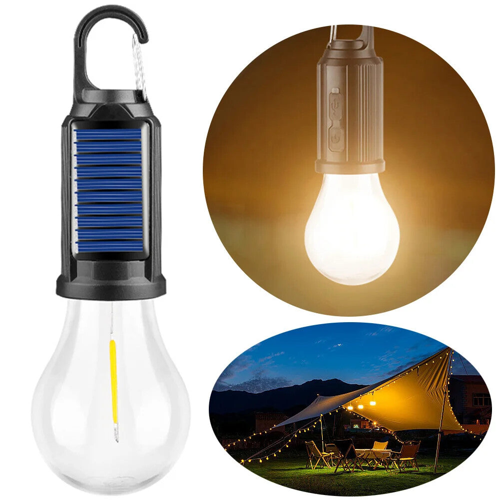 Portable Solar LED Camping Bulb with Hanging Hook