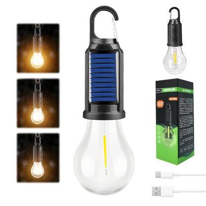 Portable Solar LED Camping Bulb with Hanging Hook